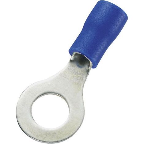 Capocorda a occhiello, sezione (max.)=2,5 mm², Ø foro = 6,4 mm, parzialmente isolato, blu Conrad Components 746568, 100 (1/2)