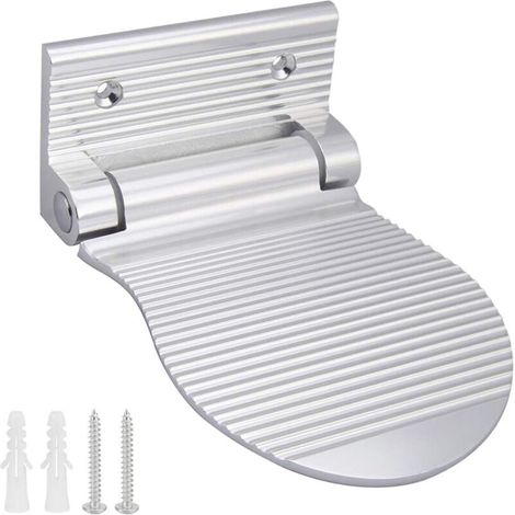 Repose-pieds de douche - Idéal pour se laver ou se raser les jambes, ou pour les personnes ayant des difficultés à se pencher - 1 pièce, argent (1/5)