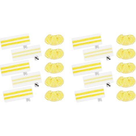 Lot de 20 chiffons de sol en microfibre et tampons pour embouts manuels pour nettoyeur vapeur Karcher Easyfix SC1 SC2 SC3 SC4 SC5 (1/5)