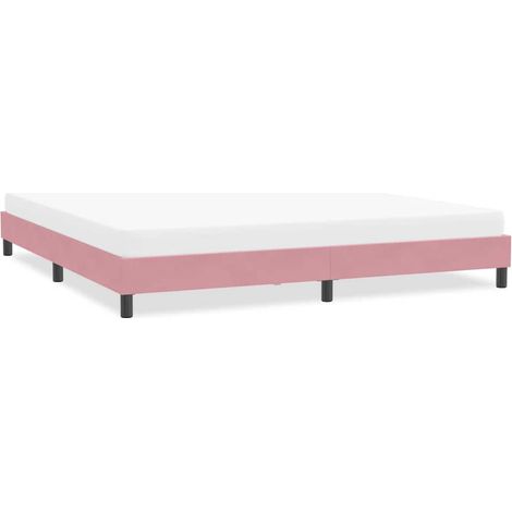 Cadre de lit sans matelas-Structure de lit rose 200x220 cm velours (1/5)
