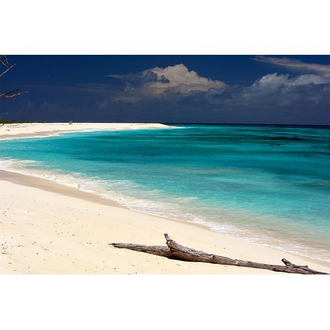Papier peint panoramique paysage plage Tapisserie panoramique bleue et beige nature Papier peint panoramique bord de mer pour chambre (1/2)