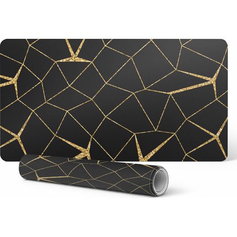 Alfombrilla de escritorio moderna para teletrabajo con estampado geom茅trico de l铆neas, 90 x 45 cm.