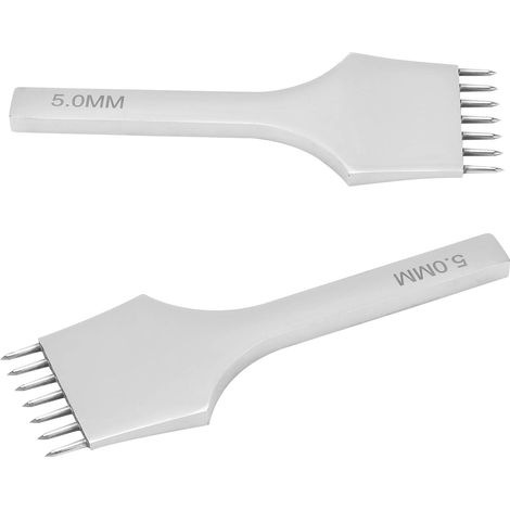 Outil de perforation à griffes pour cuir, 5 mm, 7 griffes, pour couture et laçage en acier. (1/5)