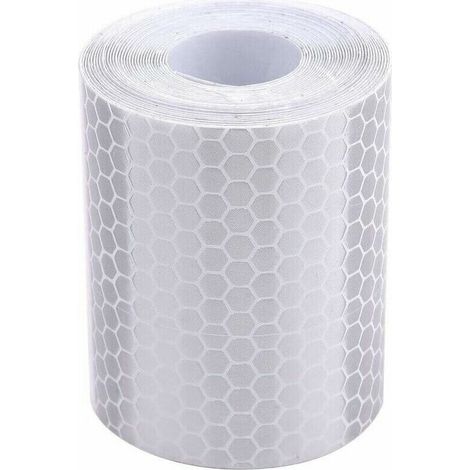Cinta reflectante, 5 cm de ancho x 3 m de largo, reflectores para coches, motocicletas, remolques, tractores y camiones, advertencia de seguridad (blanco) -Crezuo
