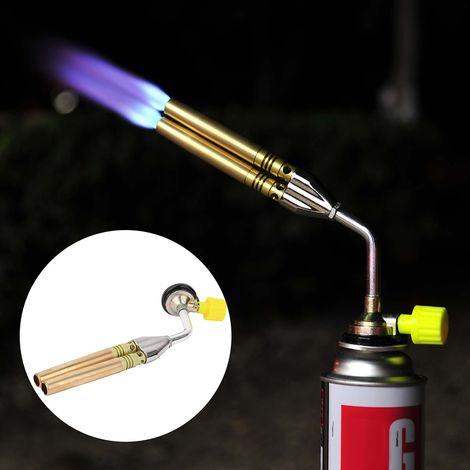 Torche à double flamme chauffante, pistolet de soudage portable et réglable pour barbecue en extérieur 1300℃ (1/5)