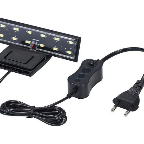 Lampe d'aquarium portable KLB, 5 W, 12 LED, 220 V CA, lumière blanche, pour poissons et verre. (1/5)