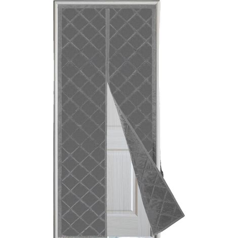 Rideau de porte, fermeture magnétique, isolation thermique, GRIS (1/2)