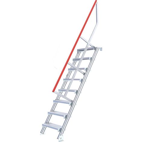 Industrietreppe 8 Stufen - Standhöhe de 2.00m - Stufenbreite 600mm - Anstellwinkel 60° - 22100608/MCD