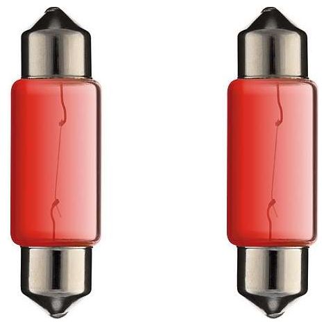 2x ampoule 12V 5W SV8,5 10x36mm rouge navette voiture moto remorque tracteur