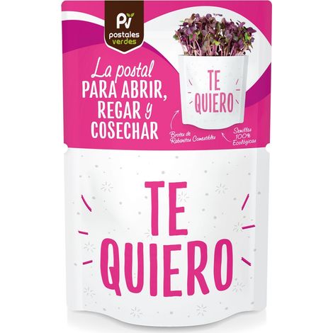 Postal Semillas Te QUIERO - GERMINADOS MOSTAZA "TE QUIERO"