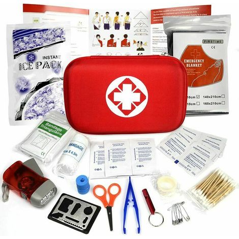 Borsa medica di emergenza semirigida rossa, impermeabile, per attività all'aperto, pronto soccorso domestico: include solo il kit di pronto soccorso, non contiene farmaci