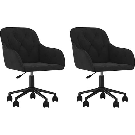 Maison Exclusive - Esszimmerstühle 2 Stk. Drehbar Schwarz Samt (1/5)
