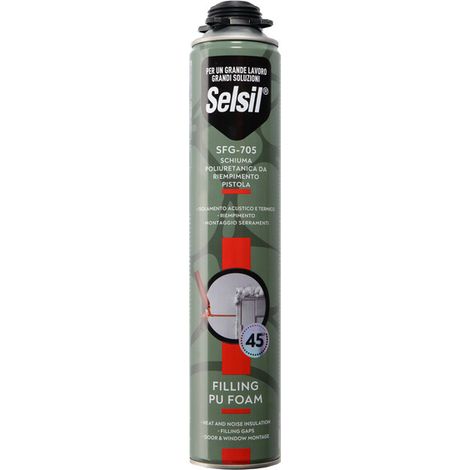 SELSIL SCHIUMA POLIURET UNIVERS P/PISTOLA 750 ML Q.TA 12