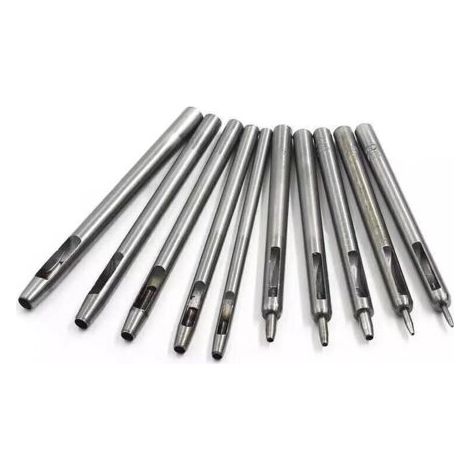 Emporte Pièce cuir, Creux Poinçon en Cuir, Poinçon Creux en Acier Rond Set Outils de Perforation de Trou Creux de Cuir
