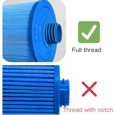 Spa-Filter kompatibel mit AKU0135, AKU1609, PWL35P3, PWL35P3-M, SAE 1-1/2"/Grobgewinde φ6x7", Whirlpool-Filterkartusche (nicht MPT/Feingewinde), 3,2 m², 2er-Pack (1/5)