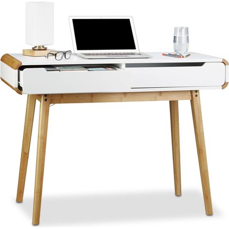 Schreibtisch mit schubladen in wei 884
