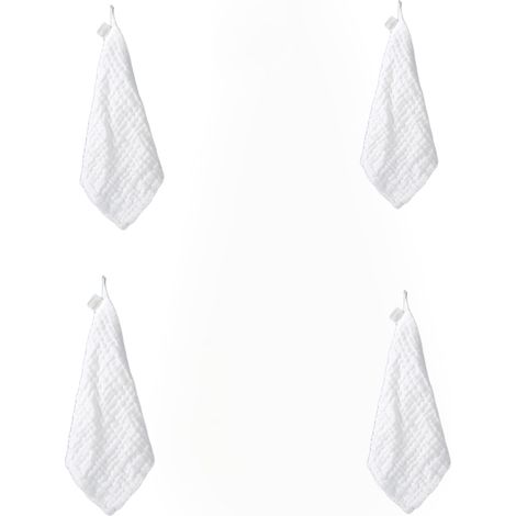 Serviette Gaze - Coton 100 % - 28 x 28 cm - Pour Peau Sensible Bébé et Adulte - Lot de 4 (1/5)