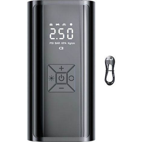 Gonfleur de pneu sans fil Pompe à air portable 150PSI avec manomètre LED et arrêt automatique pour voiture moto Ball 216 version de charge (1/5)