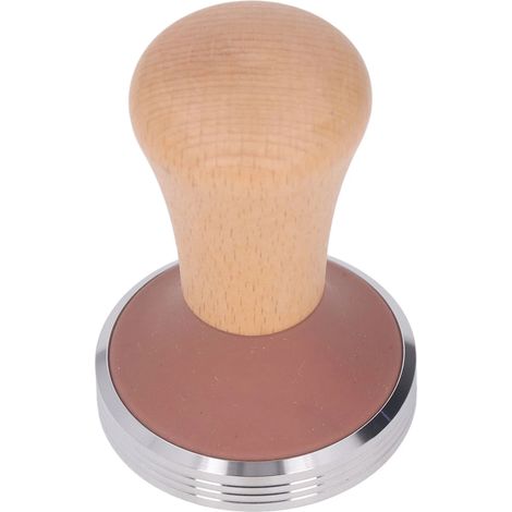 Tasseur à café pour expresso, 58 mm, en acier inoxydable, bois de hêtre, avec manche en bois, couleur marron.-AquaForge (1/5)