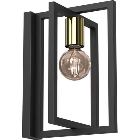 Applique murale industrielle noire/or Belfort E27 Luminex