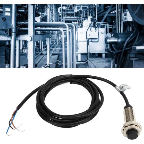 BERM@ 4 ensembles vendus par unité, diamètre 12 mm, interrupteur de proximité inductif à boîtier métallique haut profil, contact NC normalement fermé à trois fils NPN CC, 6-36 V CC, distance de détect (1/5)