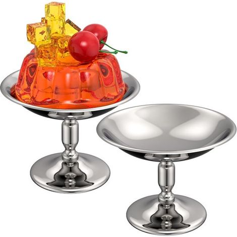 Juego de 2 vasos de acero inoxidable para postres, Vasos para helado, yogur y pudín, Reutilizables, Fáciles de guardar, hogares, Color plata (1/5)