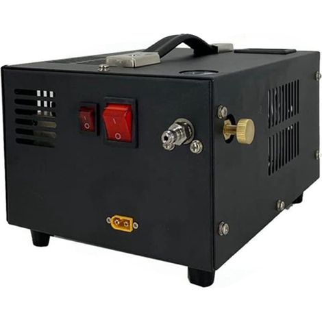 Compresseur d'air électrique haute pression 4500 PSI, avec baromètre, portable et intelligent, pour gonflage extérieur, avec transformateur (1/5)