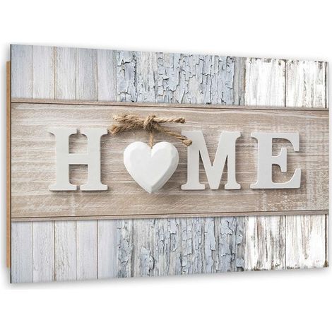 Quadro deco panel 5 parti, Iscrizione a casa in stile scandinavo - 100x70 (1/5)
