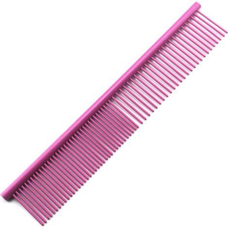 Peigne Pour Chien - Acier Inoxydable - Dents Arrondies - Double Densité - 19 x 3,4 cm - Pour Chiens Et Chats - 1 Pièce