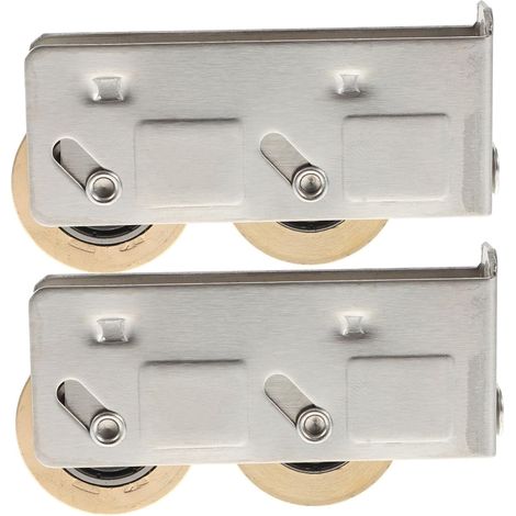 de 2 roulettes fixes en cuivre avec roulements pour portail (1/5)