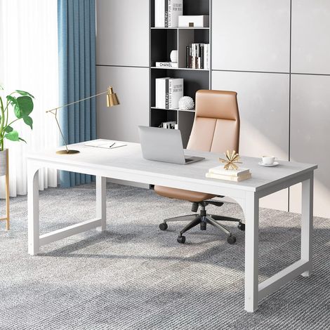 Tribesigns – Bureau droit pour ordinateur portable 180 x 80 x 75 cm – Bois de particules E1 – Facile à monter – Design élégant pour télétravail