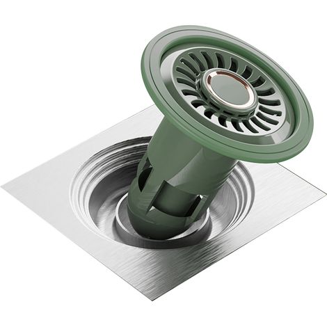 Geruchsneutralisierender Duschabflussstopfen aus PP, TPR und ABS – 35 g, 8 x 9 x 4 cm, abnehmbarer Geruchsfilter für Küche und Bad, weiß oder grün (1/5)