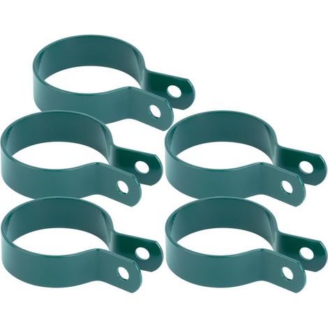 Schelle Strend Pro METALTEC, 48 mm, grün, RAL6005, für Rundpfosten, Pack. 5 Stk.
