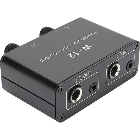 Contrôle du volume stéréo 3,5 mm et 6,35 mm, atténuateur de casque en ligne 1/4 pouce et 1/8 pouce pour l'isolation des interférences. (1/5)