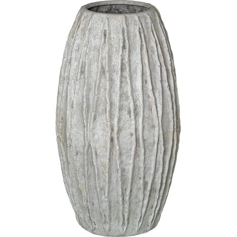 Vase de Sol en céramique Gris Clair Rustique 28 x 28 x 50 cm (1/3)
