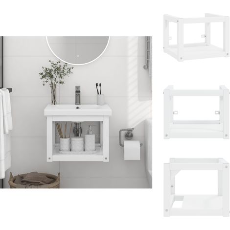 Badezimmerwaschtische - Living Badezimmer Wand-Waschtischgestell Weiß 40x38x31 cm Eisen (1/5)