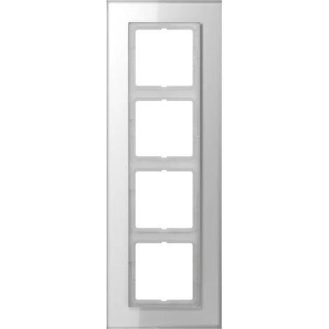 Rahmen LS Plus Jung Weiß Glas vierfach kompatibel (1/2)