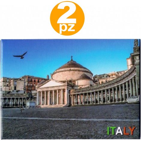 Trade Shop - 2 STÜCKE MAGNET SOUVENIR PIAZZA PLEBISCITO NEAPEL DENKMÄLER KÜHLSCHRANKMAGNET AUS KUNSTSTOFF -