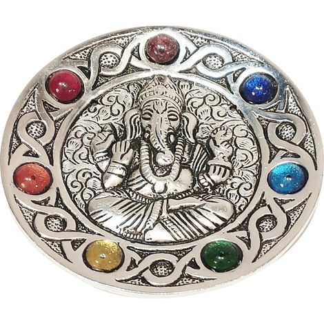 Signes Grimalt Plato Regalo Plato Chakra Ganesh Complementos Natura Plateado 11x11x1cm 30463