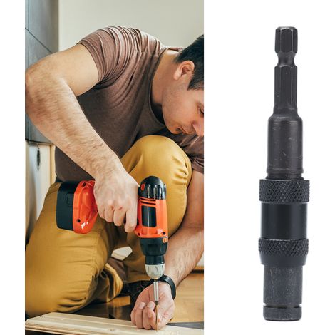 Rallonge de tournevis multi-angles réversible, rallonge rapide universelle pour perceuse et tournevis, rallonge à embout hexagonal autobloquante, noire (1/5)