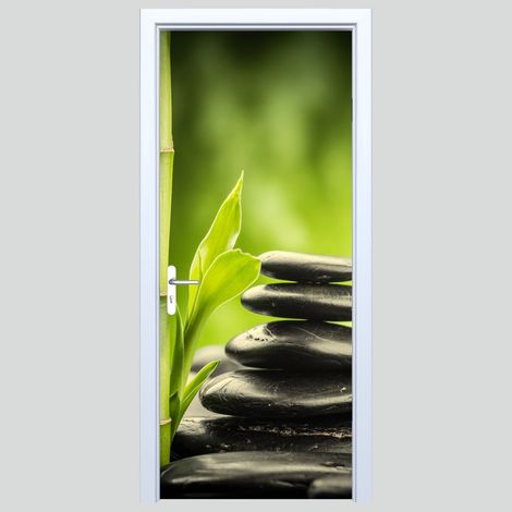 Adhesivo de tela para puerta con diseño de jardín zen 133PD