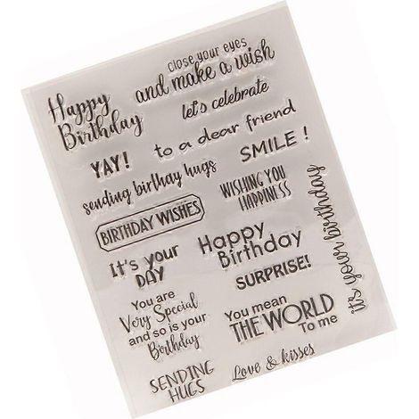 Timbre transparent anglais mots clairs, sceau pour décoration de cartes, tampon en résine claire pour scrapbooking. (1/4)