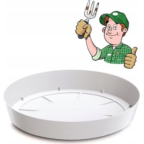 Lofly Kunststoff-Blumentöpfe mit Untersetzer, 15,5 cm, weiß (1/4)