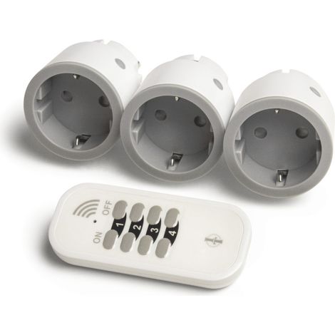 Intertechno Funk-Steckdosen ITI-14 mit Handsender Smart Home 3er Set Steckdose