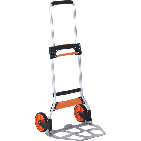 Chariot pliant aluminium léger 124,7 kg avec poignée télescopique et roues TPR déménagement et transport facile (1/5)