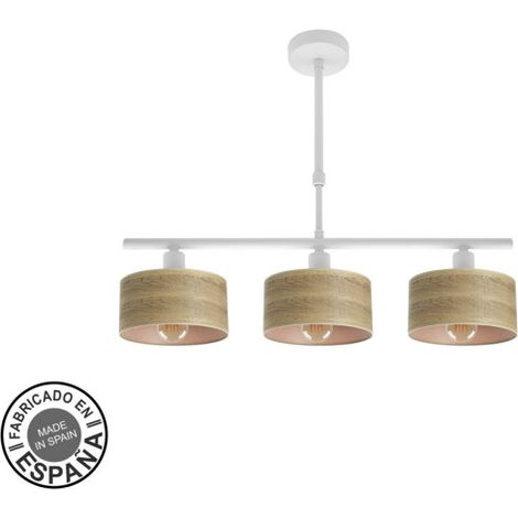 lampada gilda 3xe14 bianco/legno chiaro regx55x14 cm