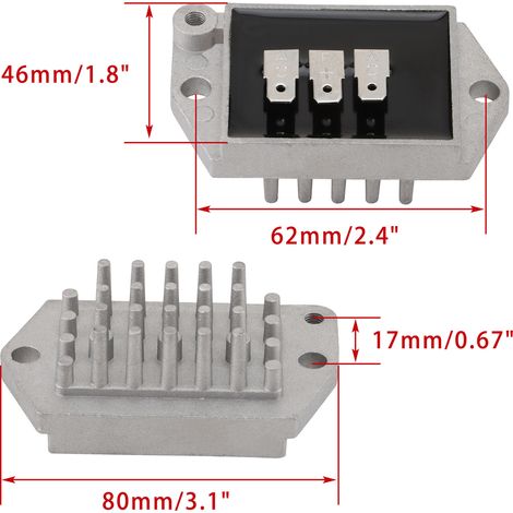 The voltage regulator rectifier is suitable for Kohler 25 403 08-S, 25 403 20-S, and 25 403 21-S. (1/4)