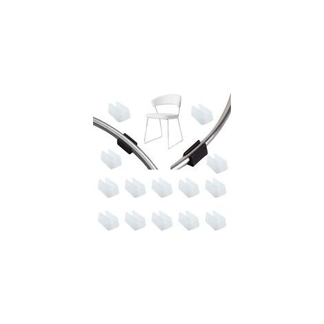 32 Stück Stuhlbein-Gleitrohr-Endkappen, Puffer-Stopper, Schutz für Bodenmöbel, U-förmige Kunststoff-Stuhlkappen, Stuhlbeinkappen, Silikon-Rohrklemme (14 mm, weiß) (1/4)