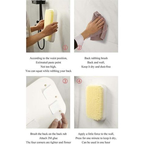 Brosse de bain exfoliante pour le dos, brosse de massage pour le dos, brosse de salle de bain exfoliante pour les murs, brosse de massage pour la peau (1/4)