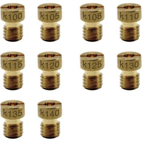 Pack de 10 gicleurs principaux pour carburateur Keihin CVK Carb Vergaser ( 100 -140) (1/4)